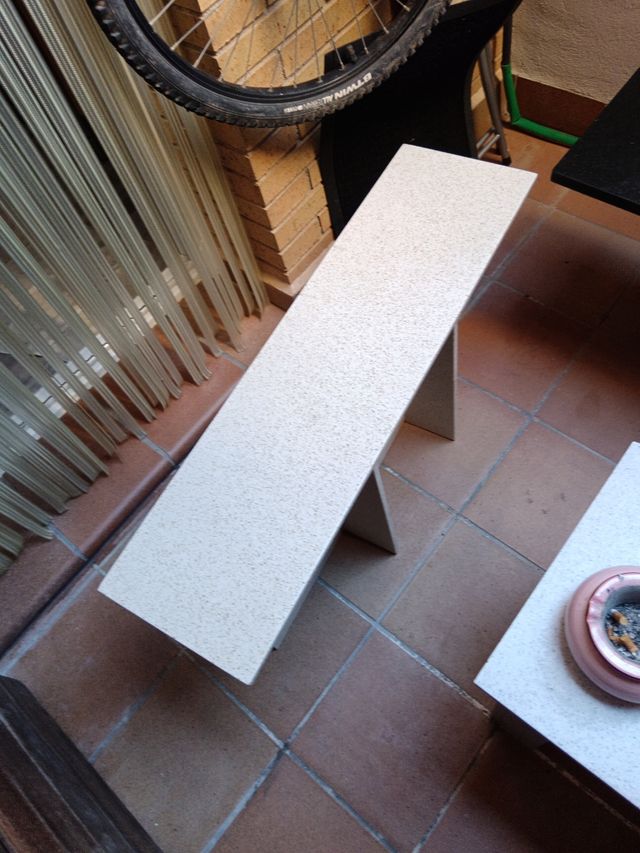 Banco exterior pequeño - blanco beige