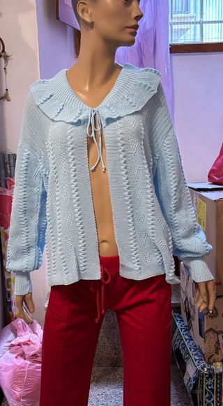 Maglia Cardigan Azzurro Chiaro