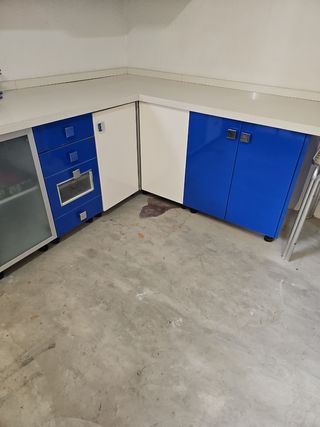 Cocina azul y blanca - Muebles de cocina