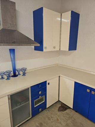 Cocina azul y blanca - Muebles de cocina