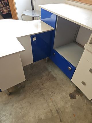 Cocina azul y blanca - Muebles de cocina