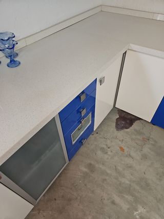 Cocina azul y blanca - Muebles de cocina