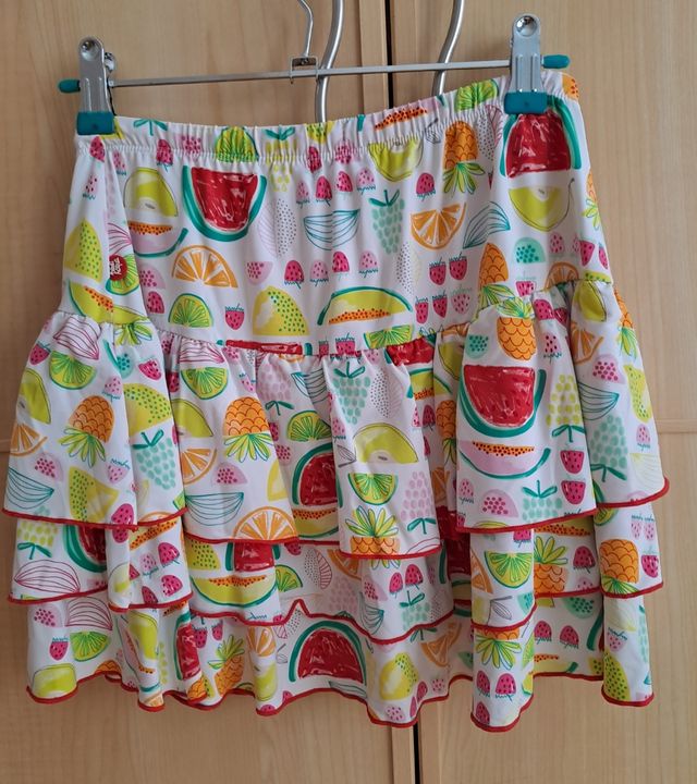 Falda niña verano BOBOLI frutas,T/14,152cms