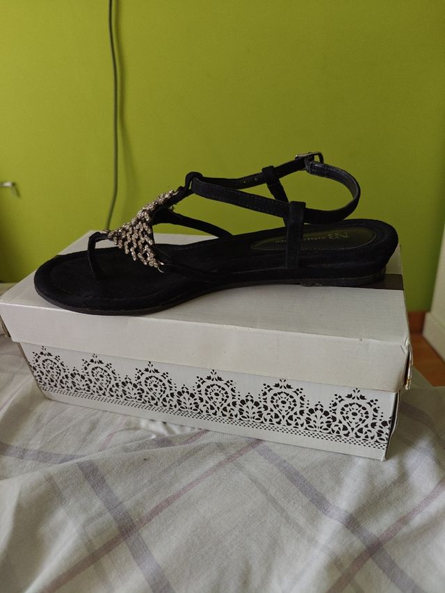 Sandalias Natalia Blanco negras