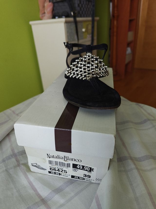 Sandalias Natalia Blanco negras