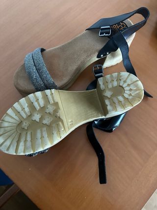 Sandalias Porronet negras c/plata