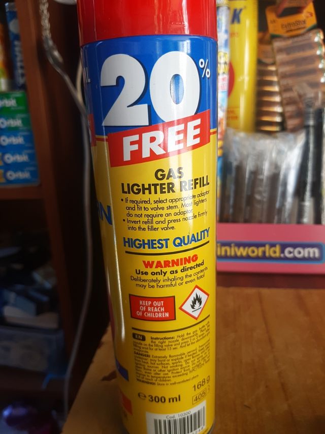 Ricariche gas accendino Urban 300 ml + 50 ml gratis