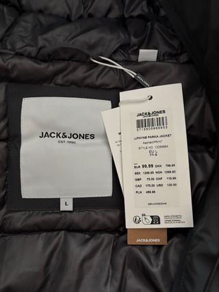 Parka Jack&Jones impermeable a estrenar - Talla L