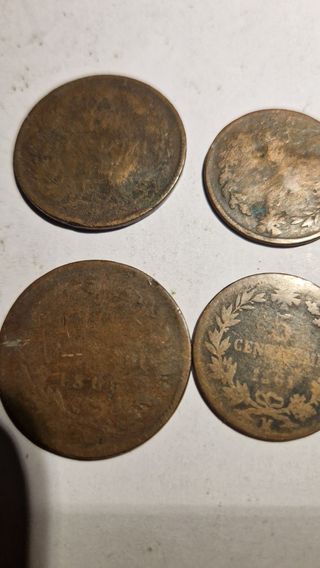 4 Monedas Vittorio Emanuele (10 y 5 céntimos)