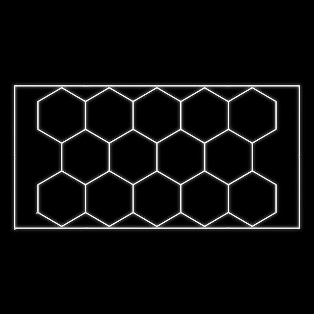 Panel LED hexagonal taller mecánico