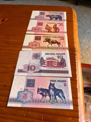 Billetes Bielorrusia - 5, 10, 25, 50 Rublos