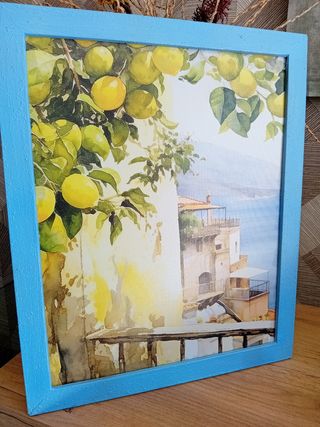 Confezione di portafoto con albero di limone e portaoggetti turchese