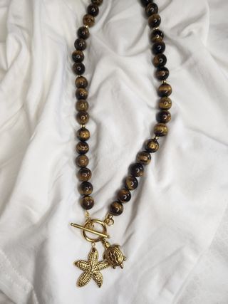 Collar Ojo Tigre - Dorado