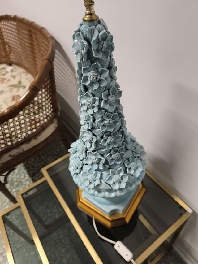 Lampara Manises flores azules