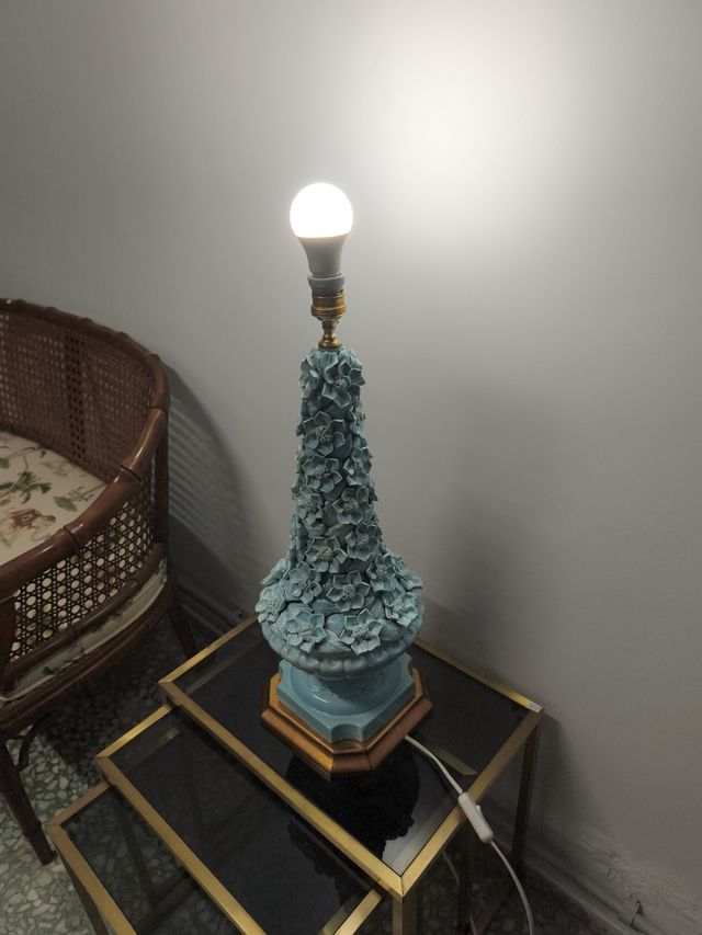 Lampara Manises flores azules