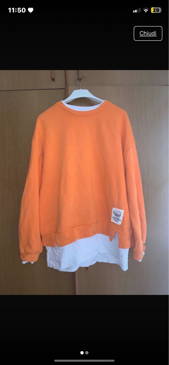 Felpa oversize arancione