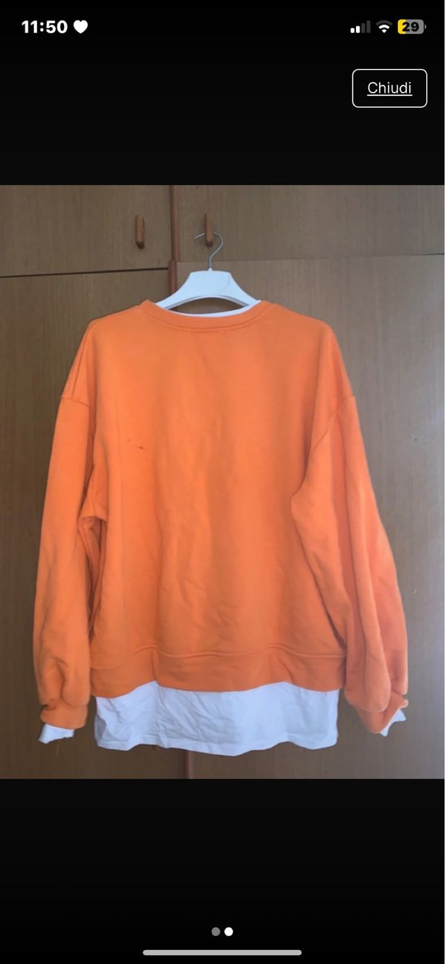 Felpa oversize arancione