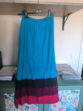 Falda larga multicolor hippie