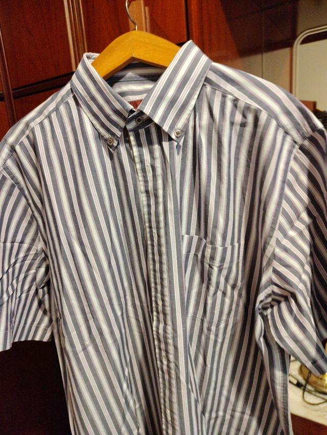 Camisa rayada caballero manga corta