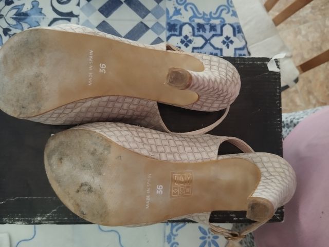 Sandalias Mayfran beige tacón alto