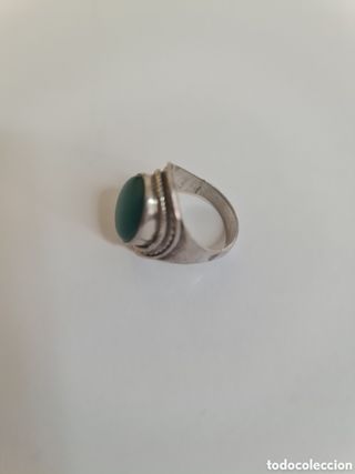 #1021 Anillo de plata 925 con piedra verde