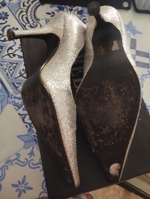 Zapatos fiesta mujer tacón plata