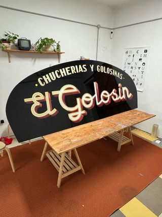 Rótulo cartel estilo vintage El Golosín