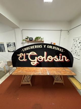 Rótulo cartel estilo vintage El Golosín