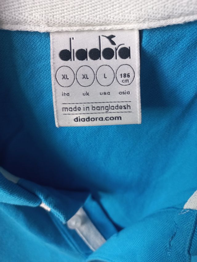 Polo Diadora Uomo XL Azzurro. T shirt