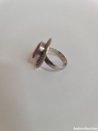 #1031 Anillo plata 925 con piedra rojiza 1.7cm