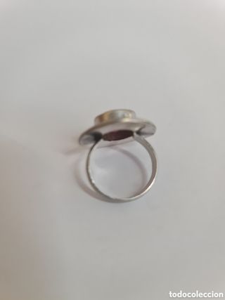 #1031 Anillo plata 925 con piedra rojiza 1.7cm