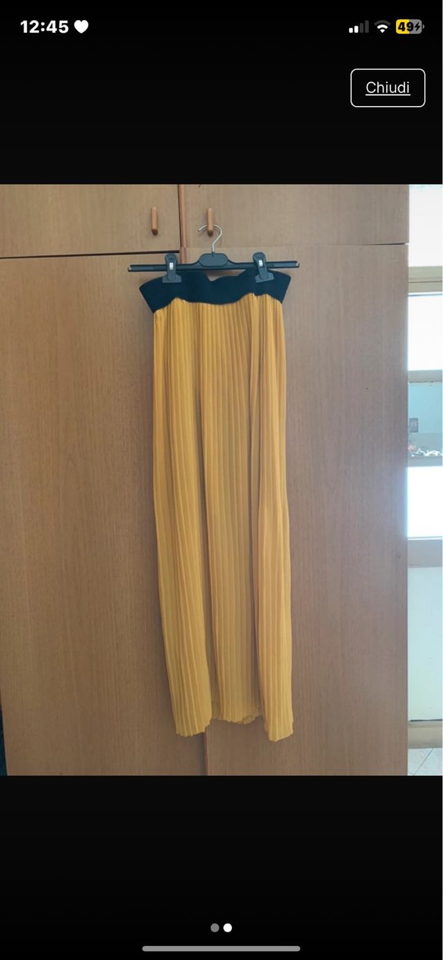 Gonna lunga plissettata gialla