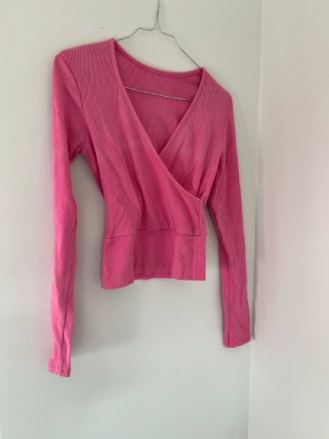 Top rosa maniche lunghe