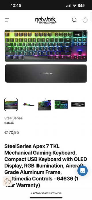 SteelSeries Apex 7 TKL - Teclado Mecánico