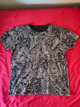 Camiseta azul estampada - Talla S