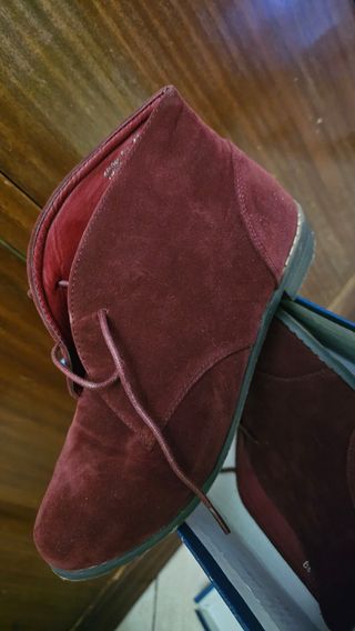 Botines ante marrón-rojo