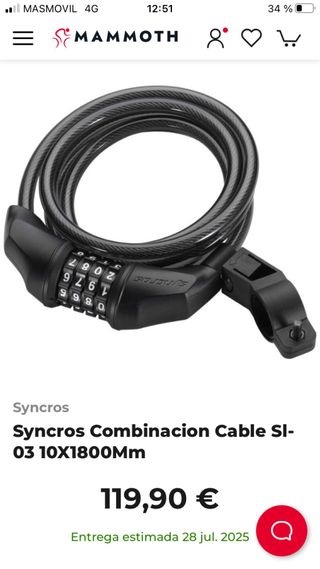 candado para bicicleta Syncros SL-03