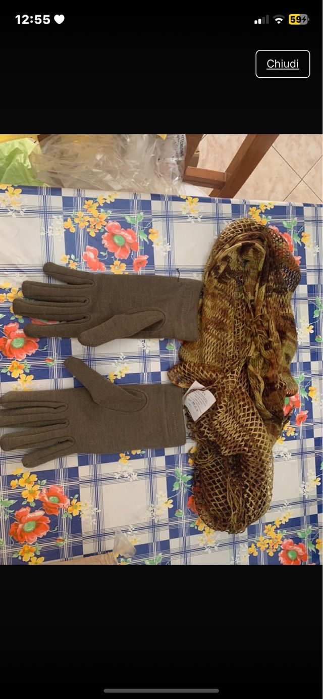 Guanti e Rete mimetica Esercito