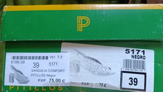 Sandalias Pitillos mujer negras 39