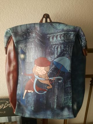 Mochila estampada - Piel