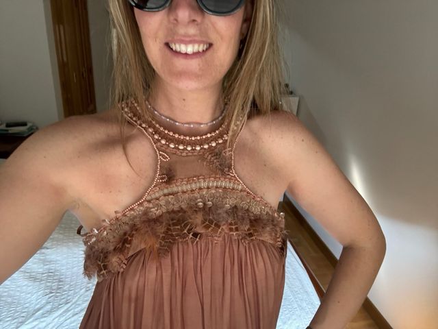 Vestido boho marrón . talla m y es amplio