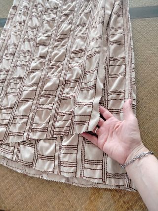 Gonna avvolgente beige e marrone Tg M