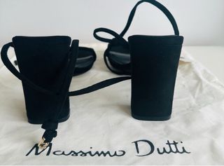 Sandalias tacón Zara negras 36