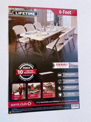 Mesa plegable blanca