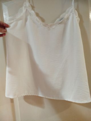 Camiseta blanca tirantes encaje T-S