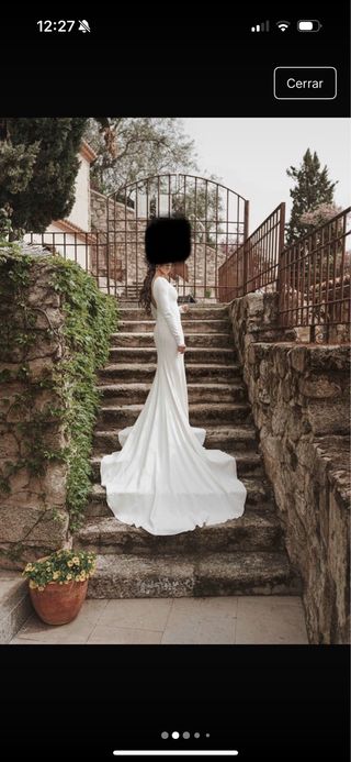 Vestido novia satén blanco