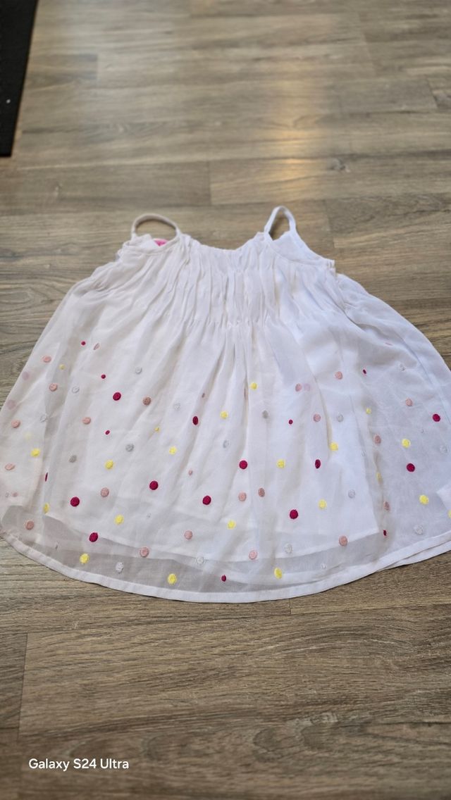 Vestido niña blanco lunares