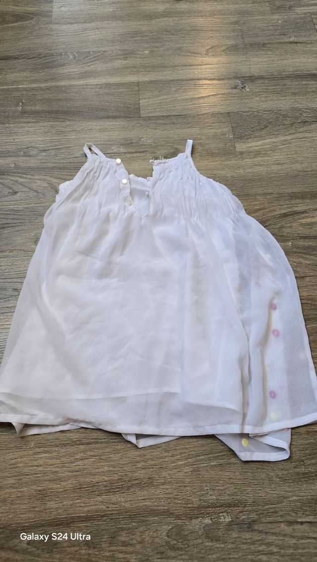 Vestido niña blanco lunares