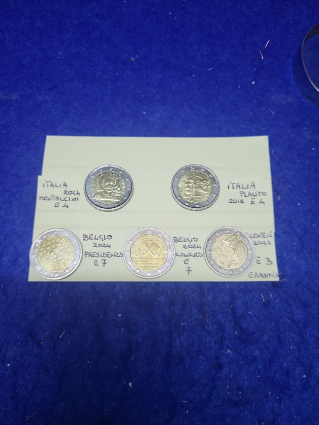 Monete 2 euro commemorative Italia Belgio Slovenia