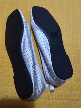 Bailarinas plata brillantes